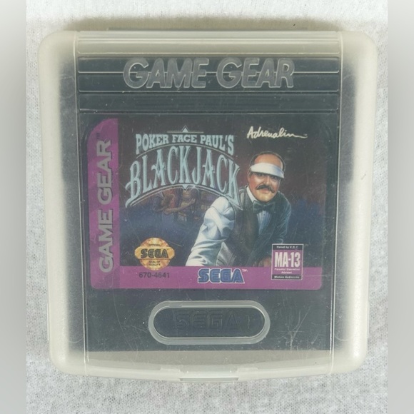 POKER FACE PAUL’S BLACKJACK by SEGA from 1992 game cartridge in case - Picture 1 of 6